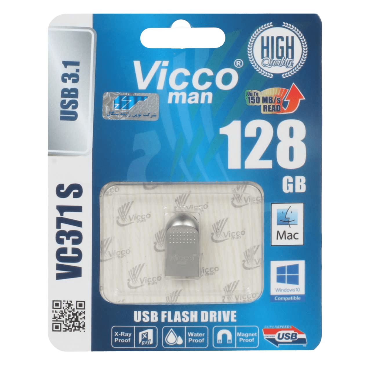 فلش ویکومن VC371S ظرفیت 128 گیگ