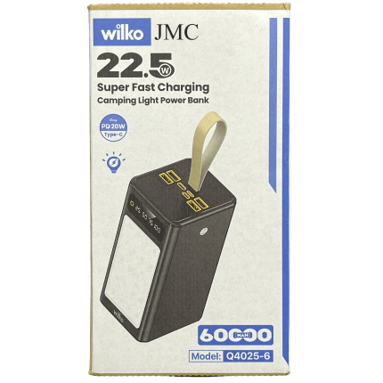 پاوربانک wilko ظرفیت 60000 فست شارژ مدل Q4025
