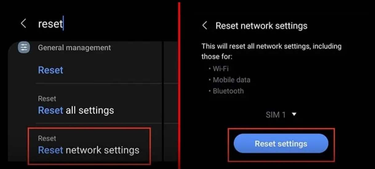 انجام ریست فکتوری (Reset)